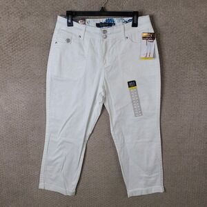 ONE5ONE Pants Womens 8 White Crop Cargo Style Cotton Stretch Casual NEW